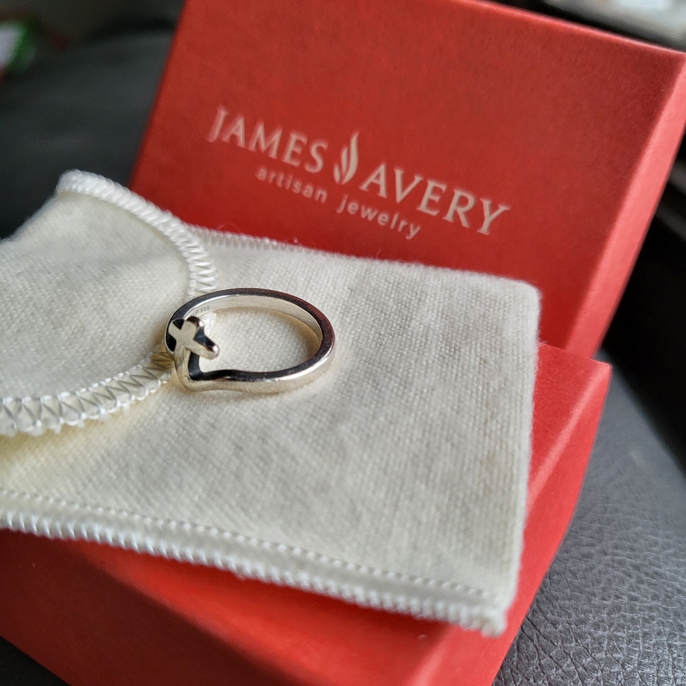 James Avery Script Initial 'T' Sterling Silver Ri… - image 4